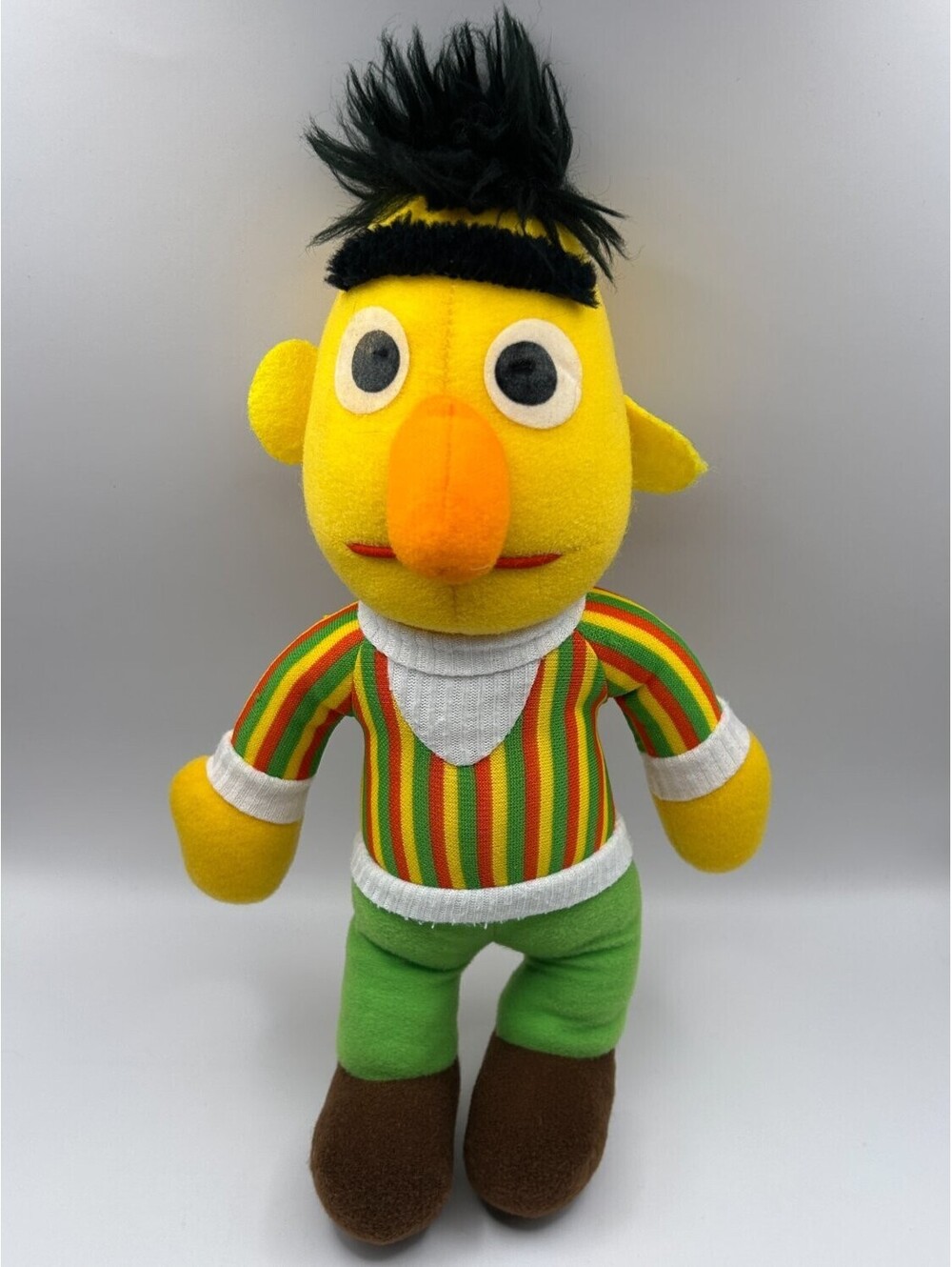 Vintage Sesame Street Bert Doll Stuffed Toy Muppets Jim Henson Yellow